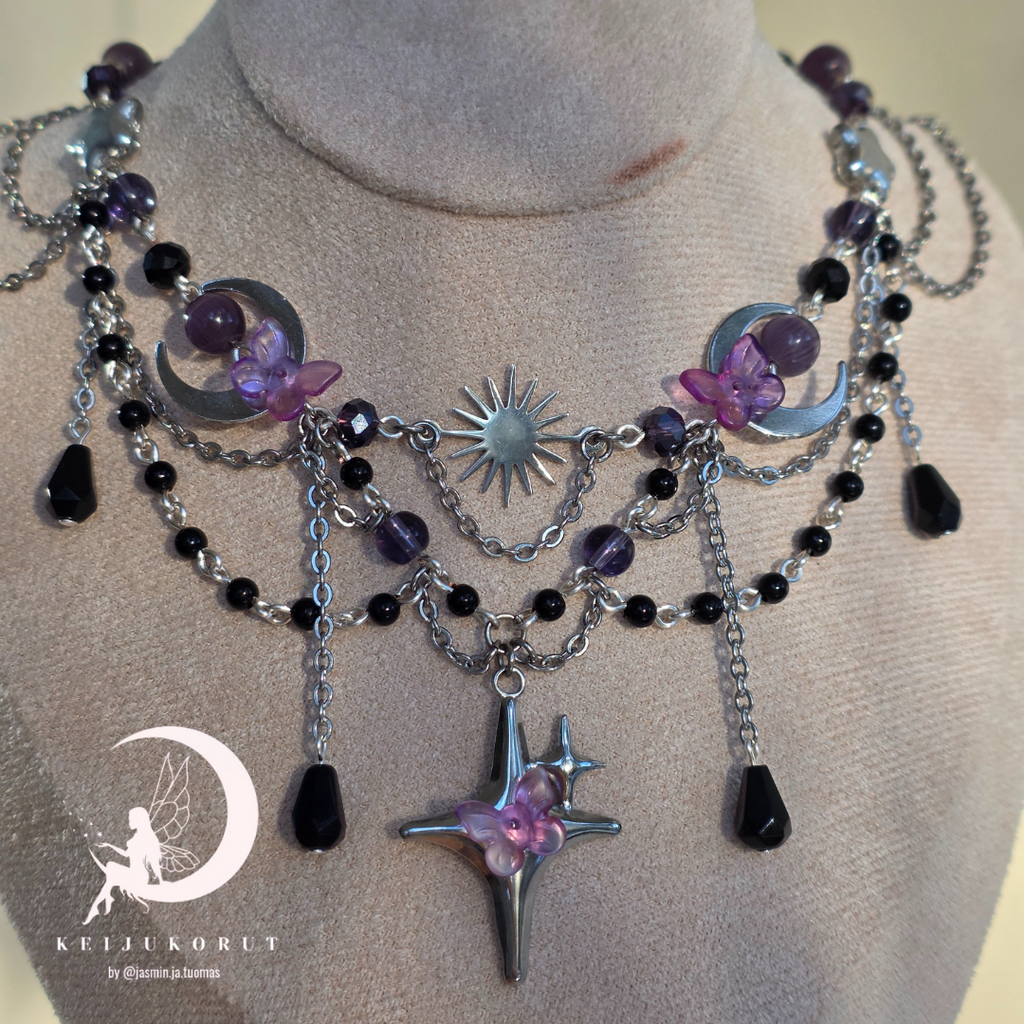 Galaxy Necklace and Earring Set - Silver