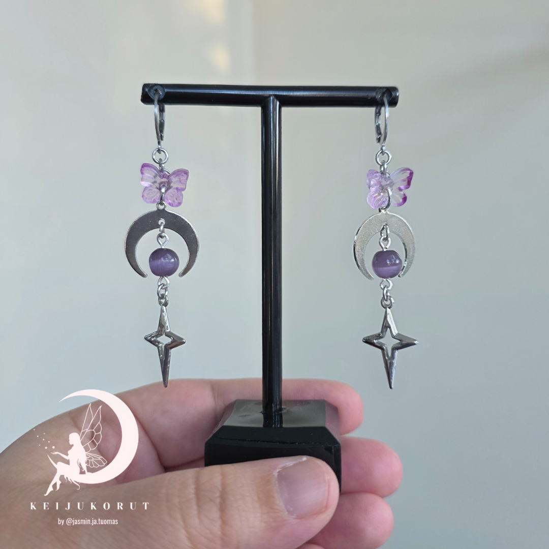 Galaxy Necklace and Earring Set - Silver