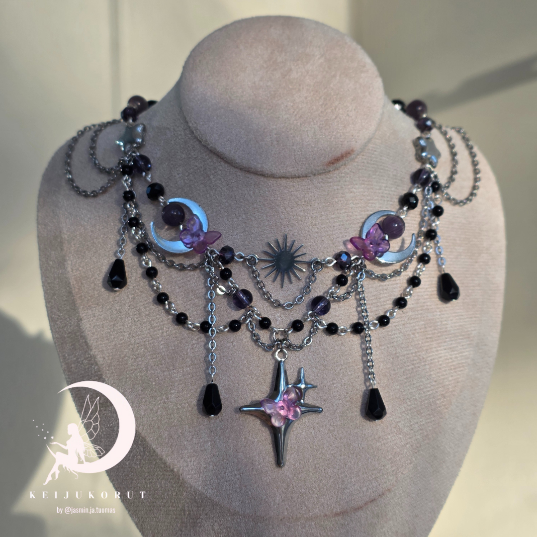 Galaxy Necklace and Earring Set - Silver