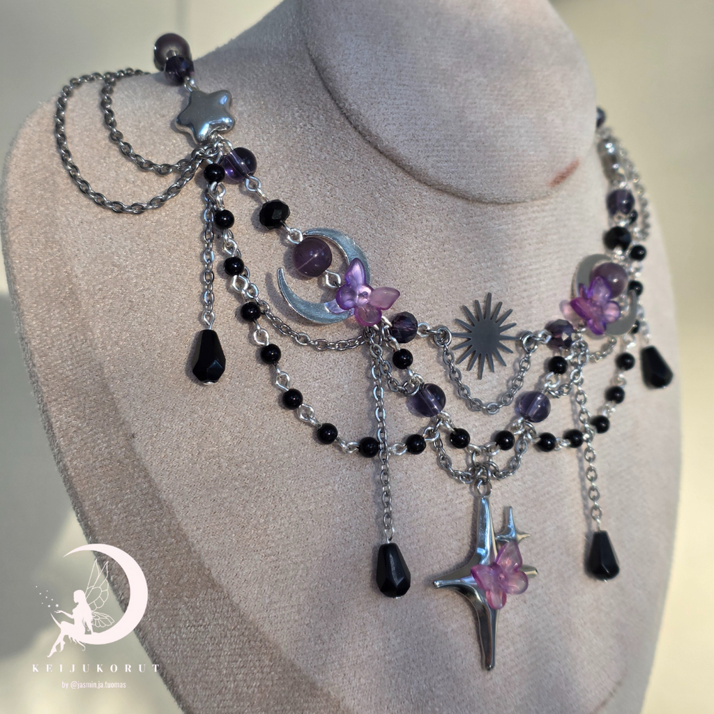 Galaxy Necklace and Earring Set - Silver